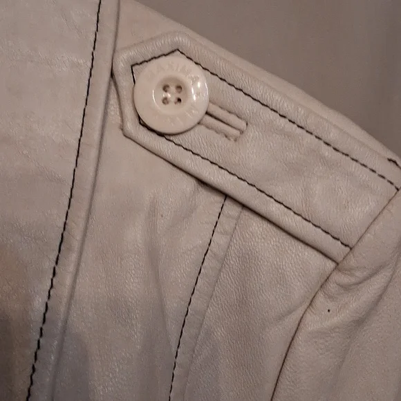Wilson's Women's Cream Leather Jacket Size Large - Picture 5 of 11